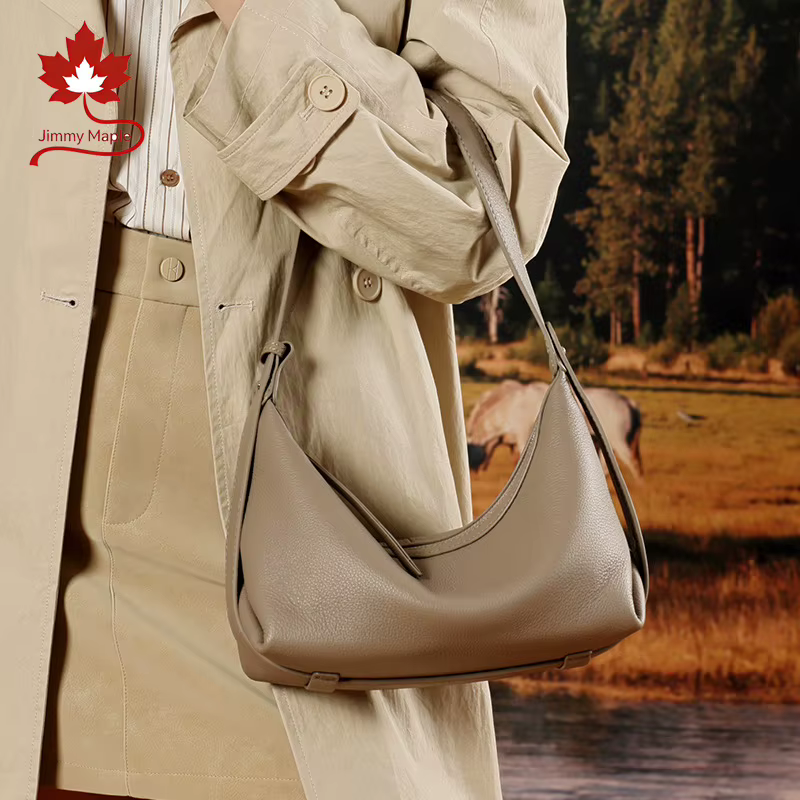 Sac fourre-tout Hobo léger et élégant en cuir véritable beige pour femme, sac à bandoulière et sac à main de bureau