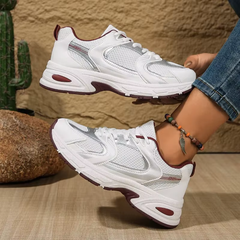 Chaussures de sport en maille respirante pour femmes, légères, confortables, à cravate basse, décontractées, à bout rond, pour la randonnée en plein air