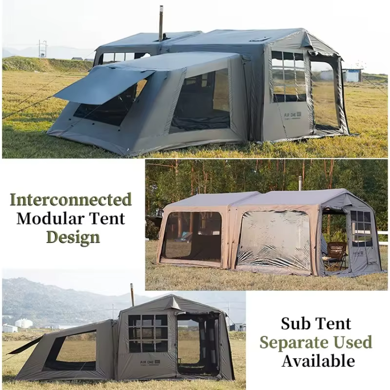 Tente gonflable combinée pour le glamping et le camping