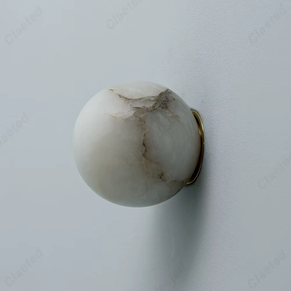 Simple rétro LED européenne boule de marbre applique salon salle à manger couloir chambre chevet éclairage décoratif