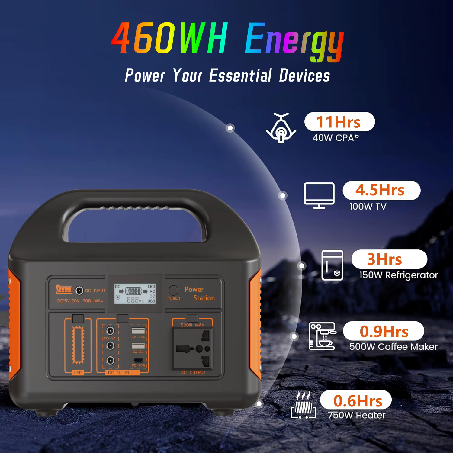 Jsdsolar Générateur solaire portable 300W 500W