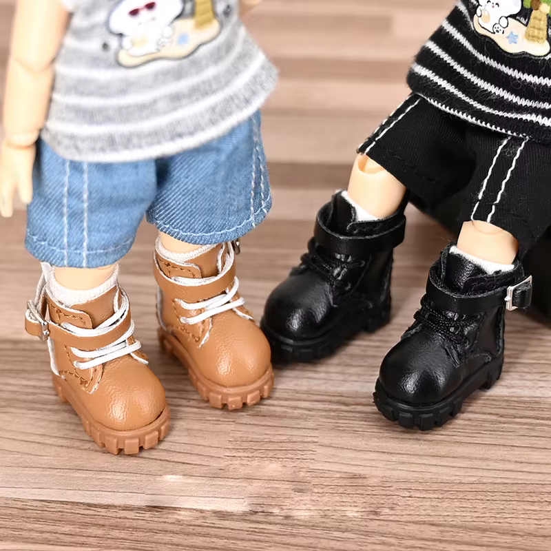 Ob11 poupée bottes en cuir chaussures d'extérieur mode