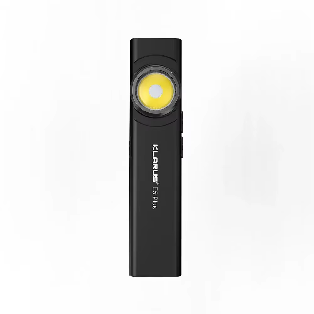 Lampe torche EDC magnétique ultra-mince à triple lumière rechargeable TYPE-C E5-PLUS Klarus avec batterie intégrée de 500 mAh