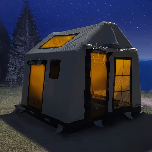 Tente de camping gonflable légère rouge pour aventures en plein air