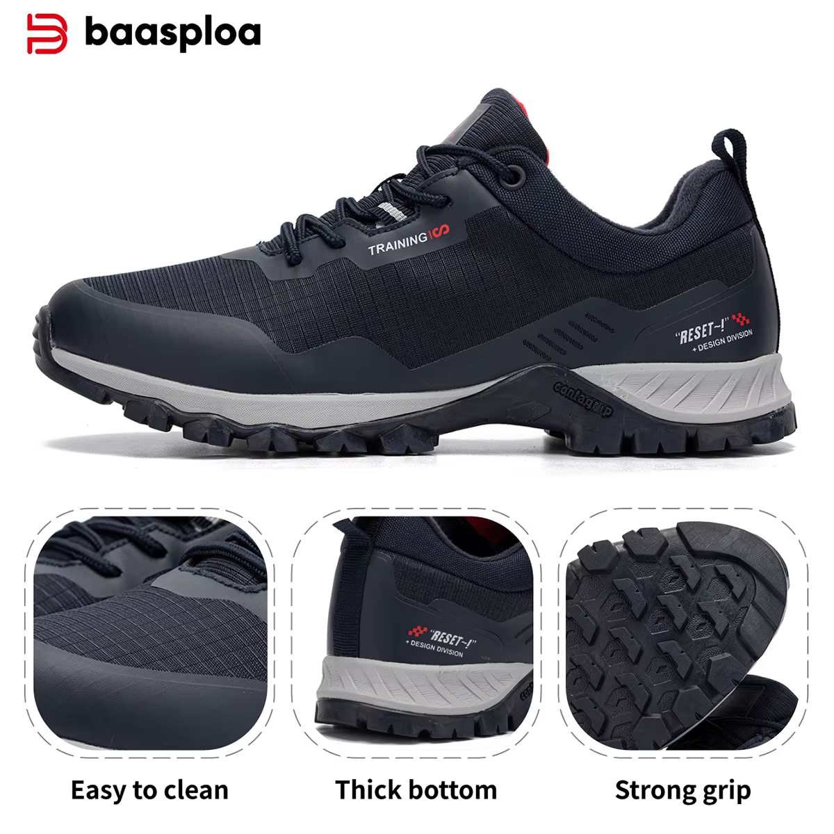 Baasploa-Chaussures de Randonnée Imperméables et Résistantes à l'Usure pour Homme