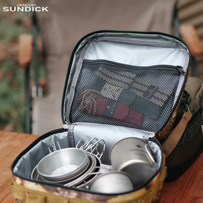 Sac de rangement isotherme pour bols et tasses de camping en plein air