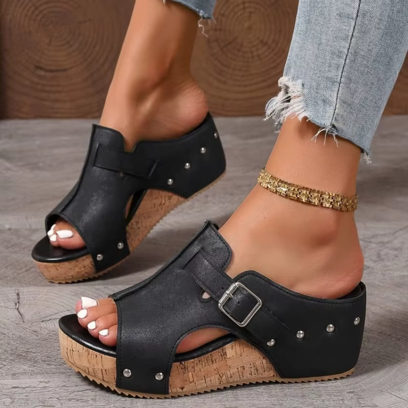 Sandales compensées confortables pour femmes