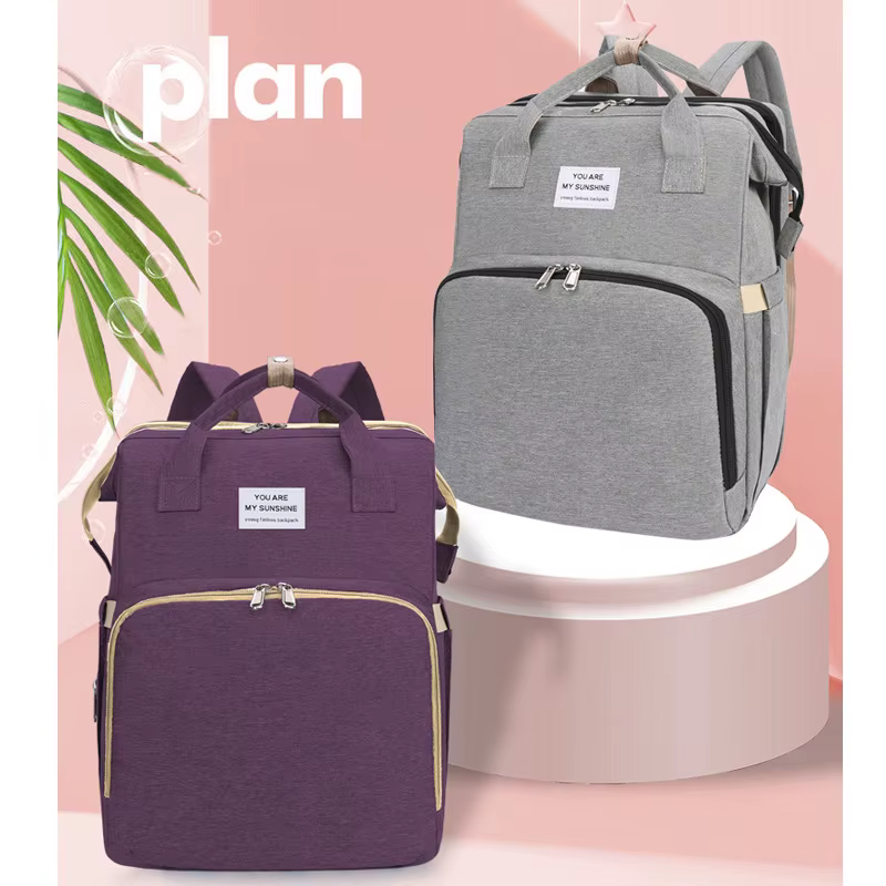 Sac de lit pliant à double usage pour maman, léger, grande capacité, sac de lait pour dos maternel et infantile, sac de lit polyvalent pour maman