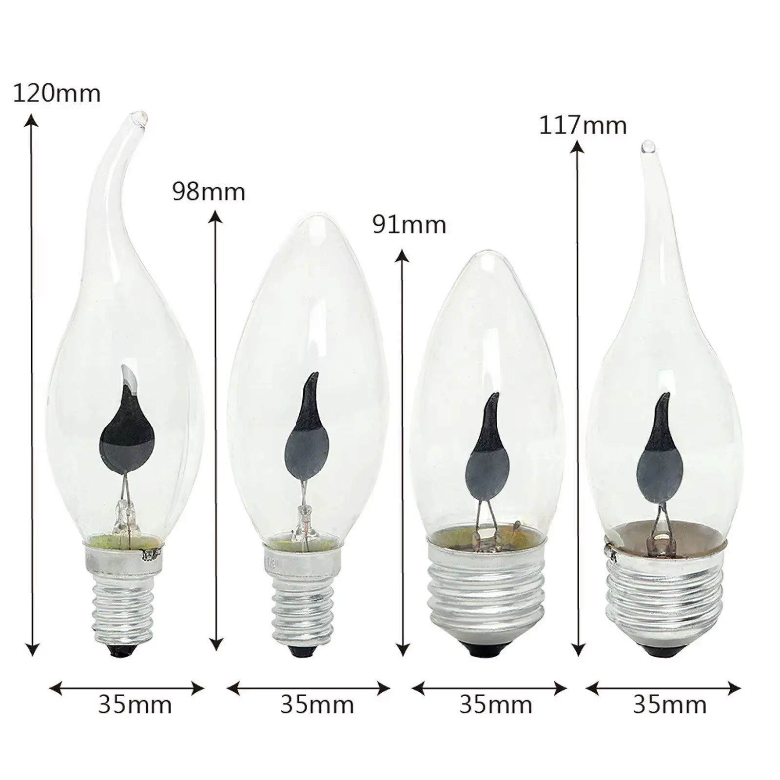 Ampoule LED bougie effet flamme ampoules simulé Nature feu scintillant lumière E14 E27 3W Filament
