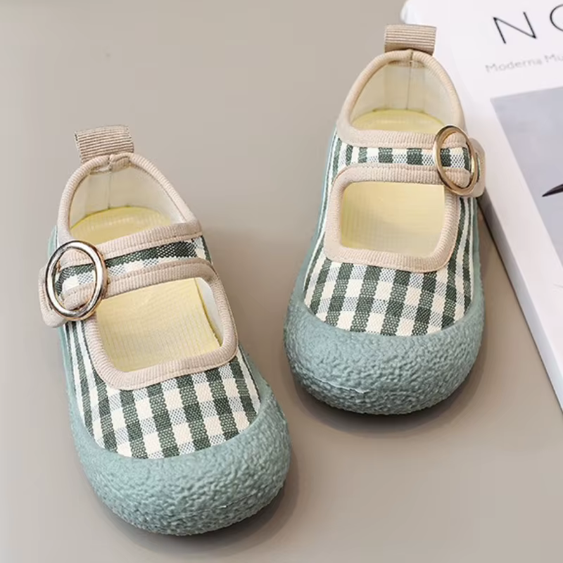 Chaussures en toile pour enfants automne nouvelle fille chaussure en toile mode filles chaussures décontractées bouche carrée enfant chaussures anti-dérapant filles chaussures