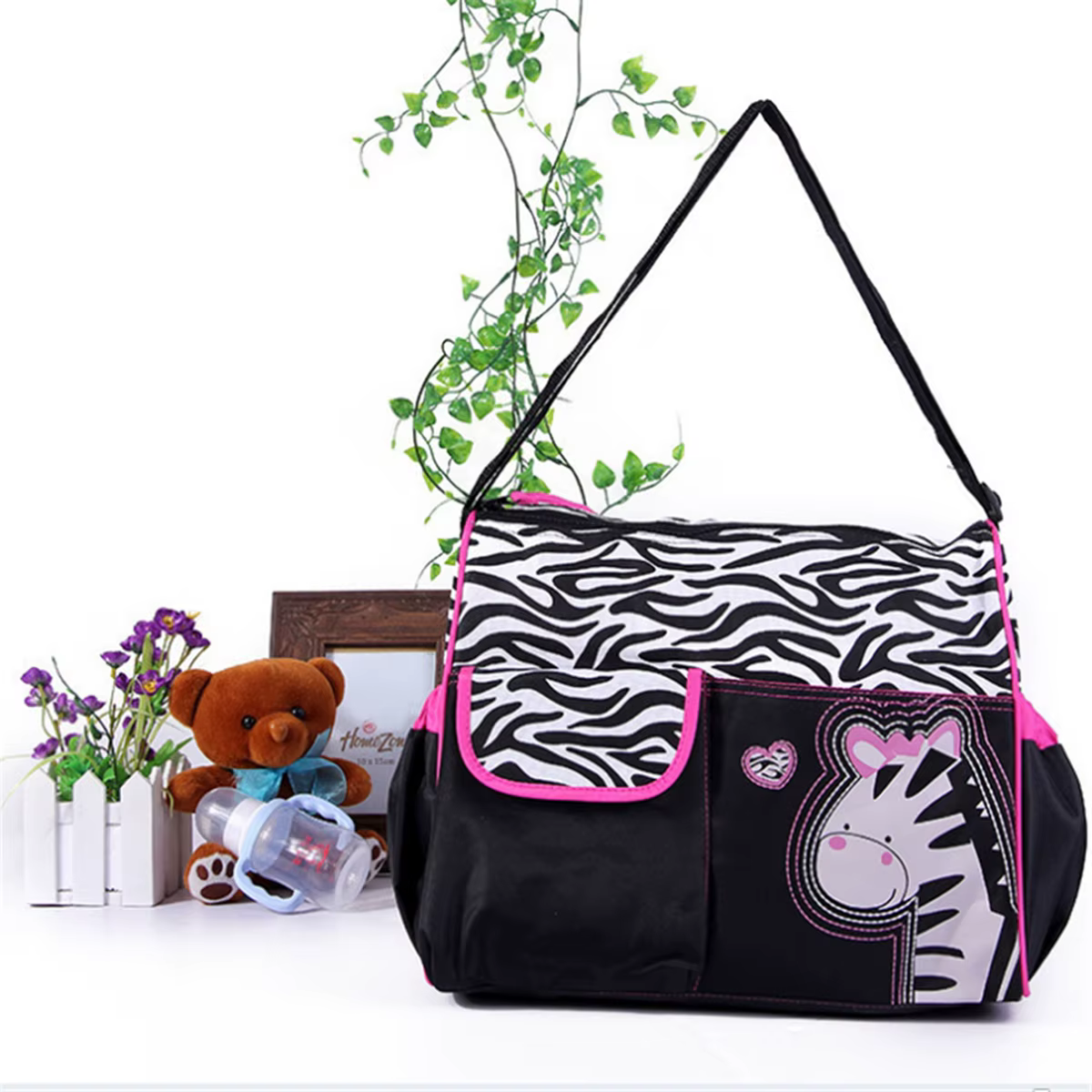 Sac à langer multifonctionnel grande capacité motif girafe de dessin animé