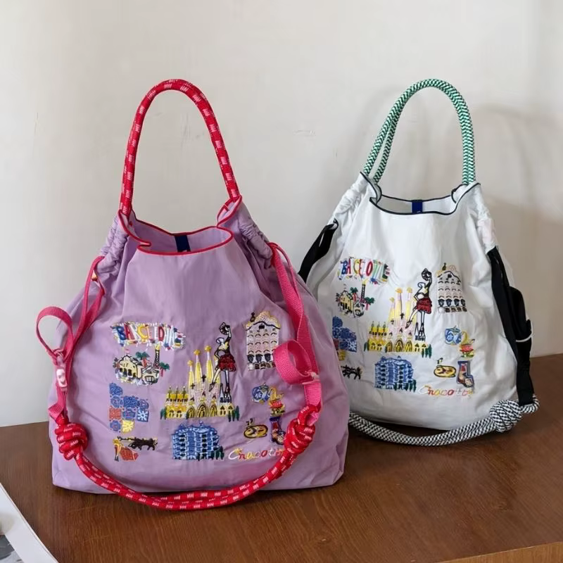 【Offre Spéciale】Sac à main brodé pour femme, style danse espagnole, grande capacité, sac à bandoulière, sac de navetteur, léger, pliable, pour le sport, les loisirs, les festivals et les soirées