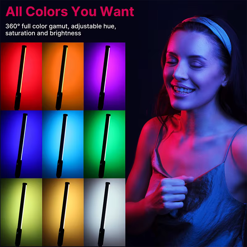 Ulanzi VL119 bâton lumineux coloré RGB portable 19.68 pouces baguette lumineuse LED portable CRI 95 + 2500K-9000K lampe de Studio de photographie