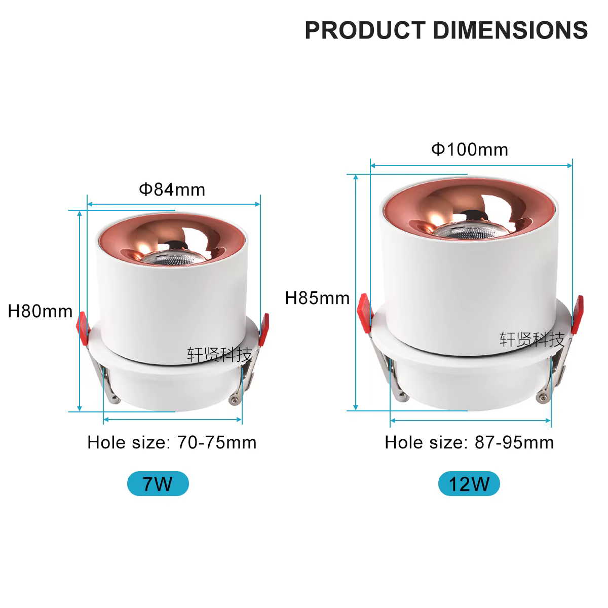 Zigbee/5 CCT commutable encastré LED plafonnier 7W 12W rotatif pliable Downlight salon chambre plafonnier