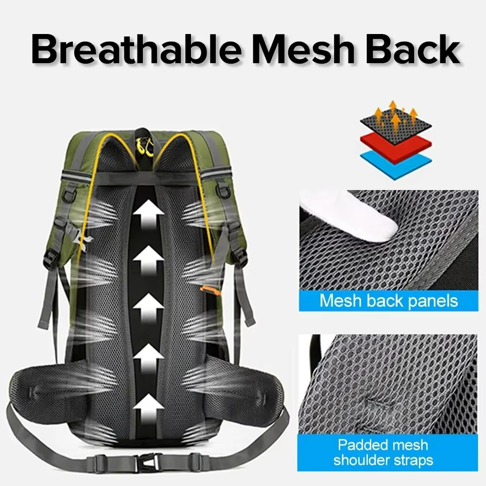 Haute capacité multifonctionnel randonnée sac à dos hommes Sport de plein air voyage sac à dos femmes 50L