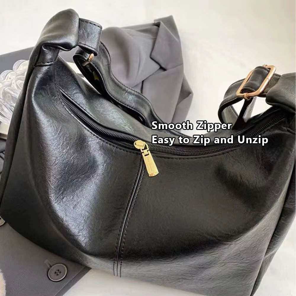 Sac à bandoulière tendance et décontracté pour femmes, en cuir PU, grande capacité, sac sous le bras, sac hobo rétro pour femmes