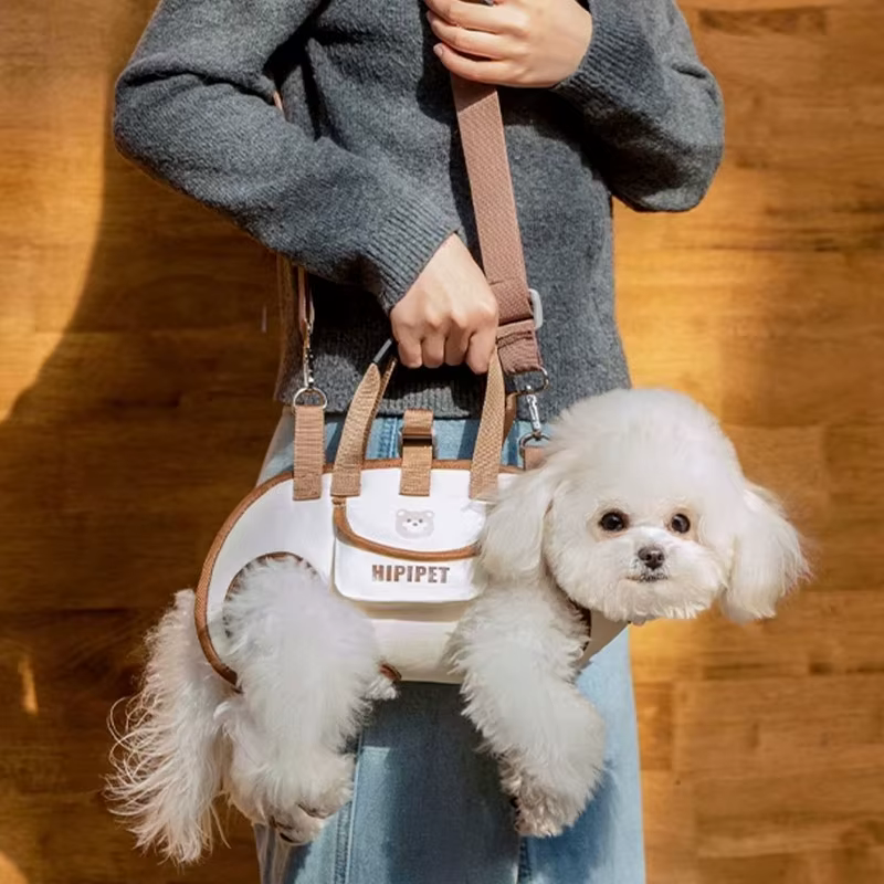 Sac pour chien portable respirant multi-fonctionnel sac à dos de traction facile à nettoyer sac à dos