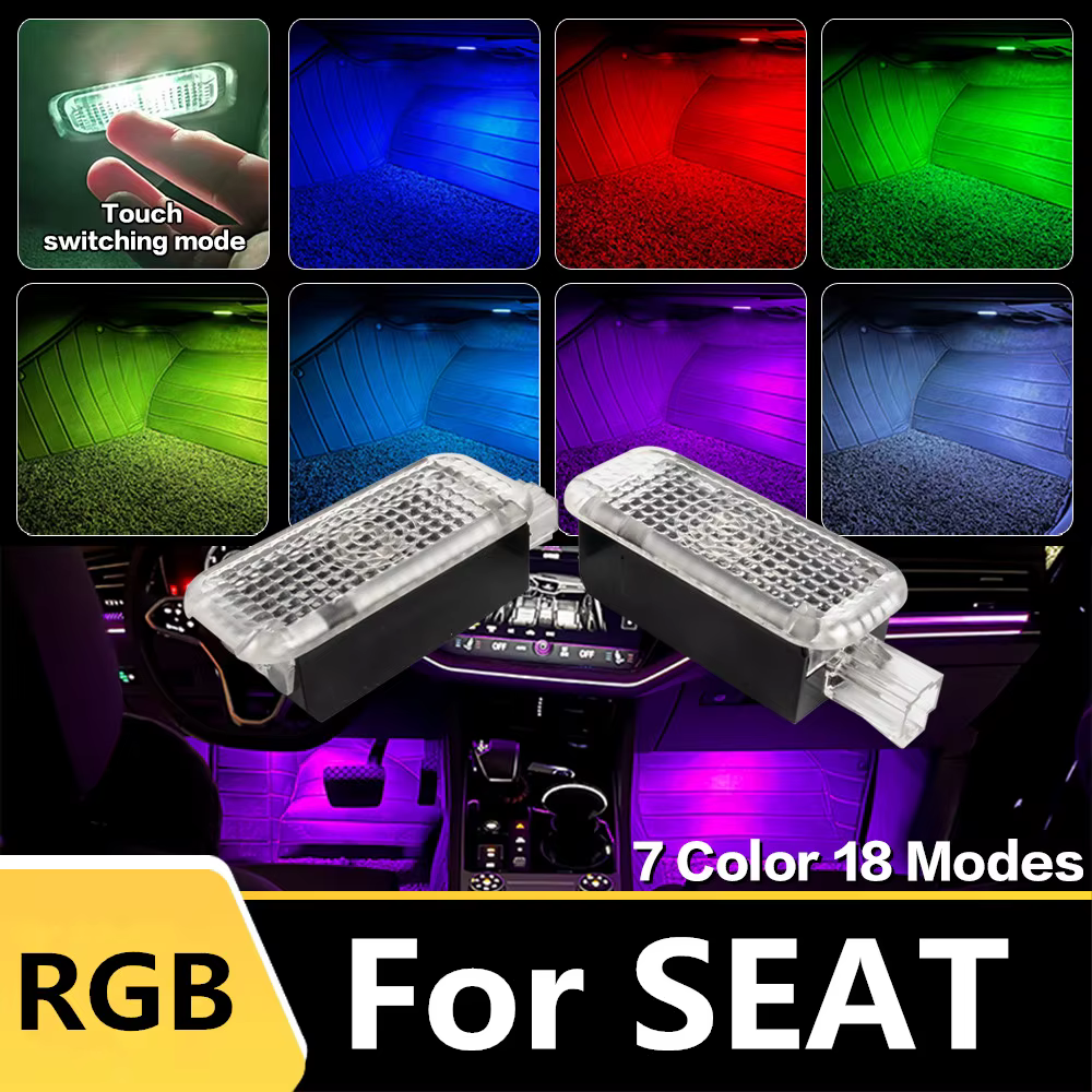 Pour SEAT Ateca Leon 5F MK3 Ibiza ST Toledo KG Alhambra 7N LED voiture repose-pieds lumière décoration atmosphère lampe accessoires d'intérieur