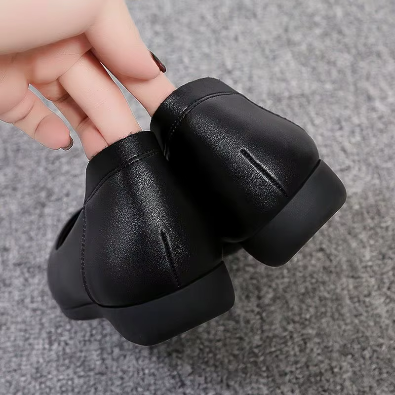 Talon compensé bout pointu bas élégant noir chaussures pour femmes 2025 dames chaussures d'été robe prix confortable avec remise