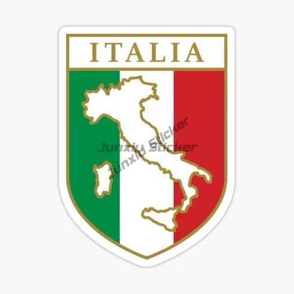 Autocollant mural créatif en PVC, carte de drapeau italien, emblème de paysage, pour décorer voiture, camion, casque de vélo, fenêtre de réfrigérateur, accessoire mural