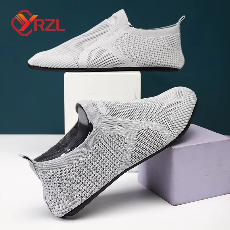 YRZL-Mocassins en Maille pour Homme, Chaussures de Marche Plates, Respirantes, Antidérapantes, Décontractées, d'Été, de Haute Qualité