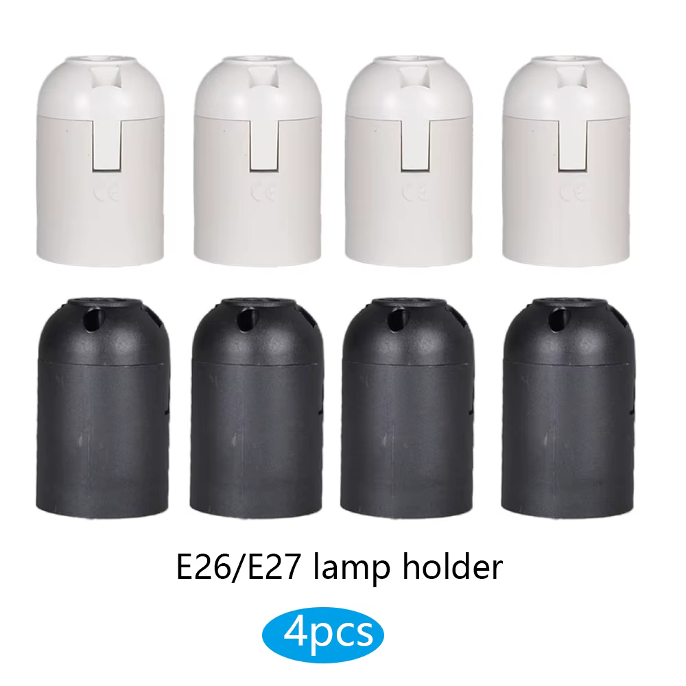 4 pièces E27/E26 douille à vis lampe de table support de lampe suspendue 4A 250 V noir et blanc double couleur en option compatible sûr et durable