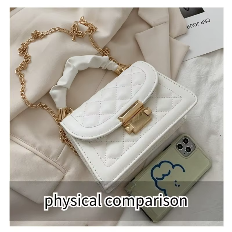 Sac carré compact pour femme, populaire auprès des influenceuses, sac à chaîne classique et simple, sac à main et bandoulière pour le quotidien