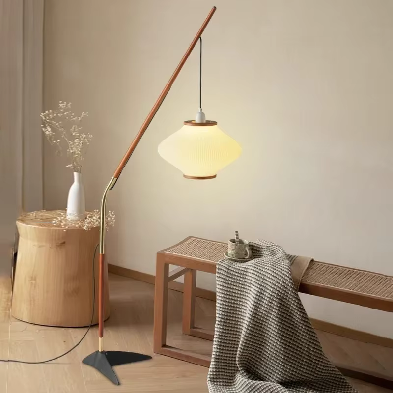Lampe sur pied vintage japonaise pour salon