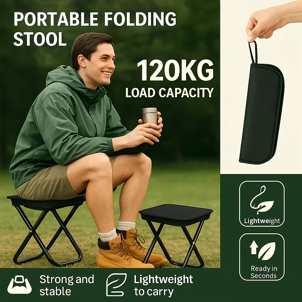 Tabouret de sac à dos pliable