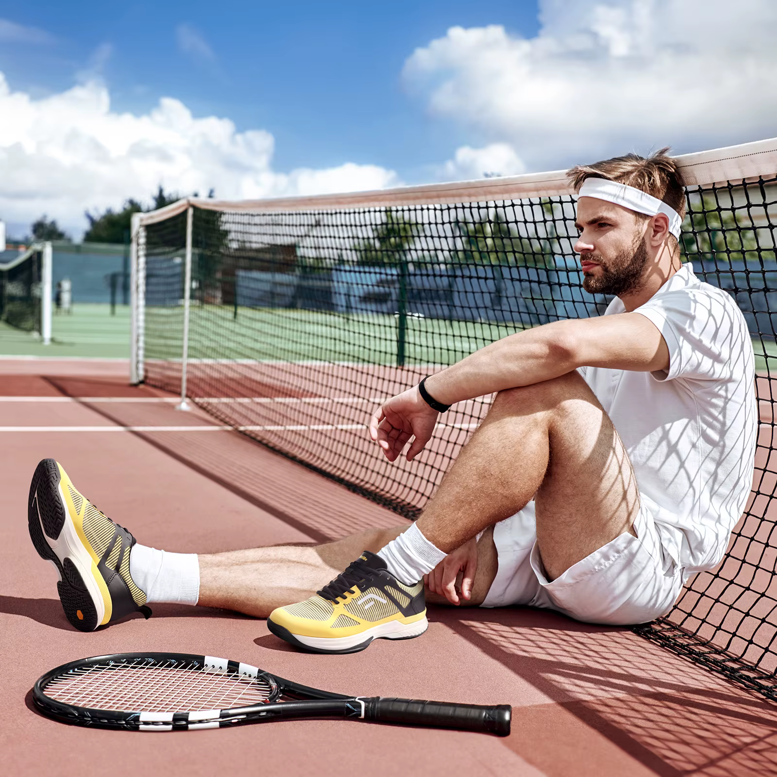 FitVille – chaussures de Pickleball larges pour hommes, baskets de Tennis pour terrain complet avec Support d'arc, chaussures de sport légères et antidérapantes