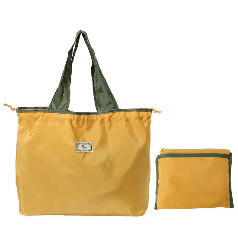 Sac de courses réutilisable, sac de rangement écologique pliable de grande capacité avec cordon de serrage, sac à bandoulière de Shopping décontracté, 1 paquet