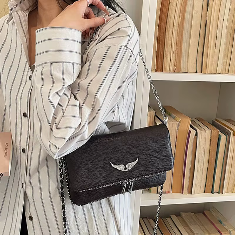 Sac carré à bandoulière de style français pour femme