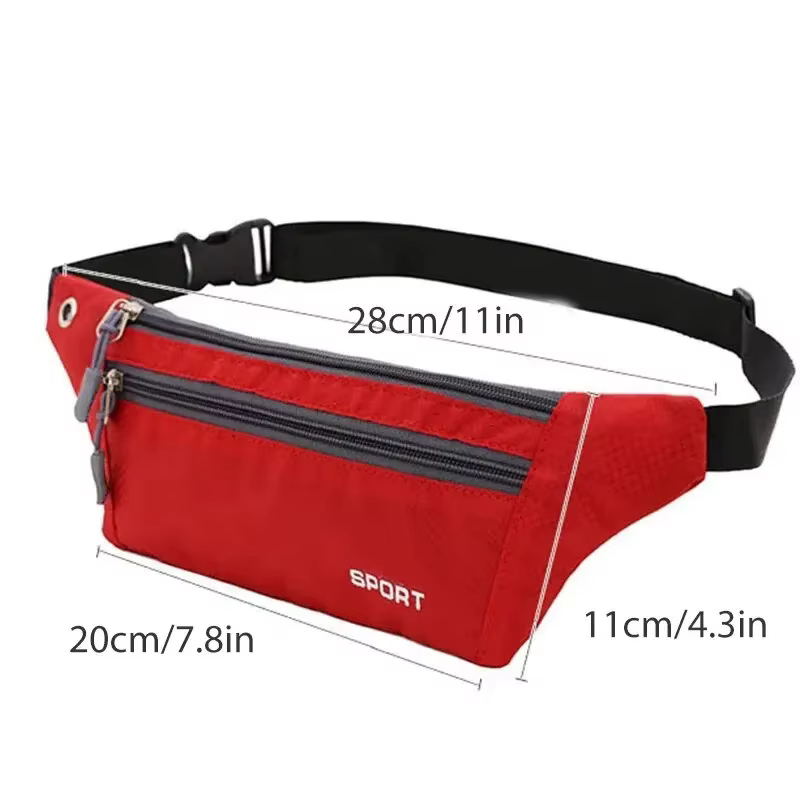 Sac de taille en nylon multifonction pour homme et femme