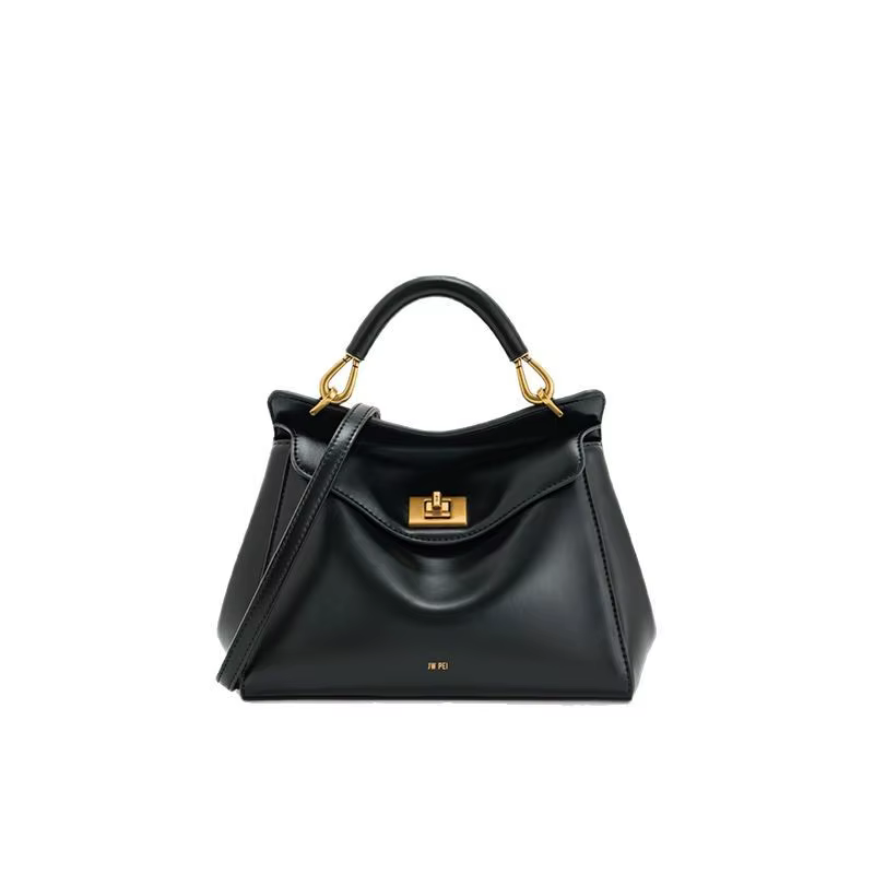 JWPEI 20206 Nouveau Sac à Main Élégant en Cuir Véritable avec Boucle pour Femme, Sac à Bandoulière et Sac Croisé Urbain Décontracté pour Trajet Quotidien