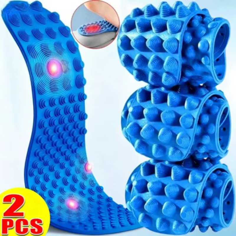 1 Paire de Semelles de Massage à Pression Digitale pour Soulager la Fatigue des Pieds, Semelles Intérieures pour Hommes et Femmes, Coussinets de Chaussures Souples pour Chaussures de Sport et Décontra