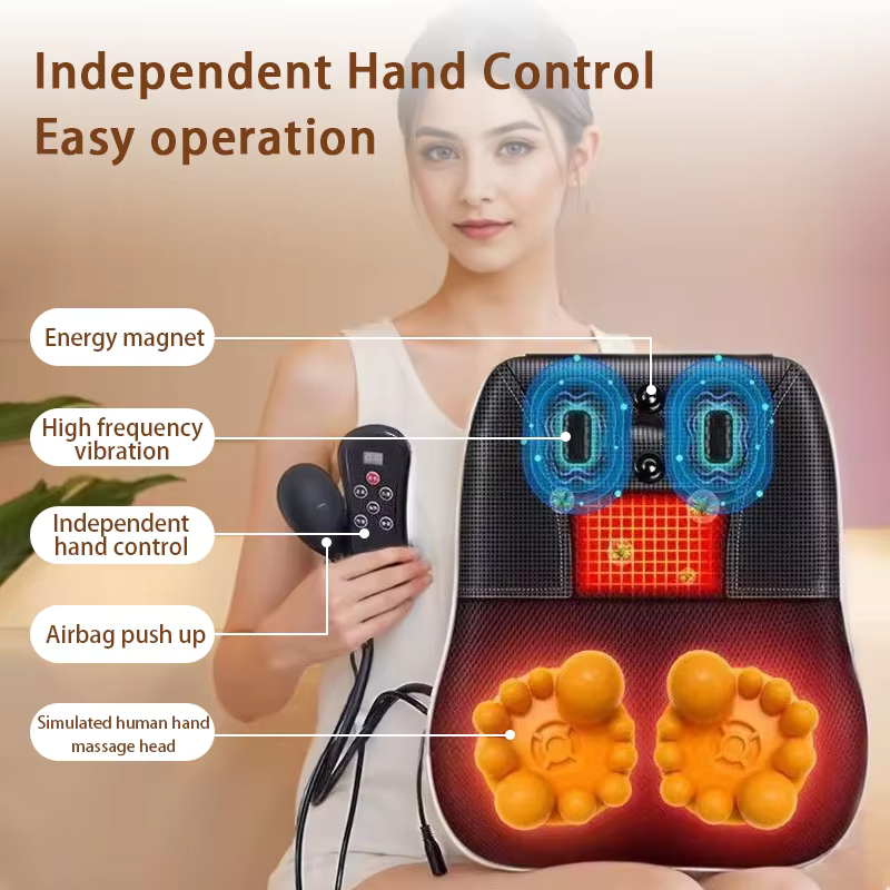 Oreiller Cervical électrique pour le cou, Airbag, Ttraction Shiatsu, masseur de tête, corps, dos, taille, voiture avec chauffage, Massage vibrant