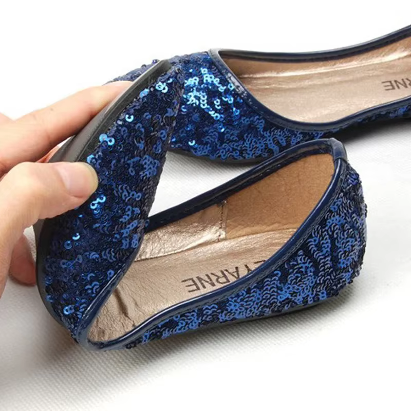 BEYARNE-Chaussures plates à paillettes pour femmes, style classique de célébrité, ballerine pour dames, livraison gratuite, nouveau
