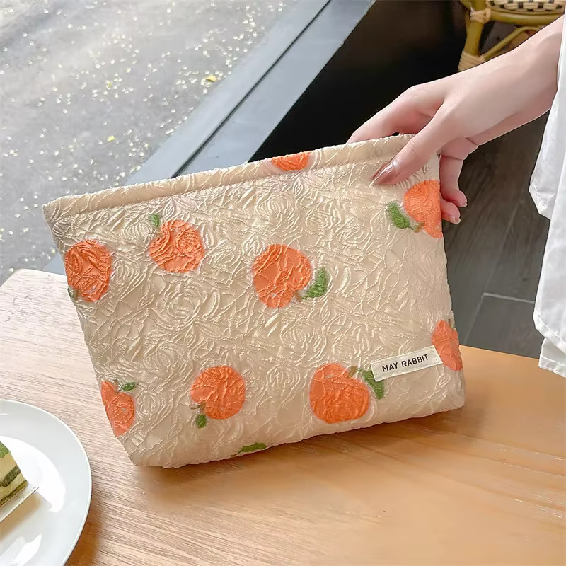 Sacs à cosmétiques floraux rétro Jacquard pour femmes, sac de rangement d'épicerie Vintage à fleurs pour femmes, pochette, étuis de maquillage, sacs à main pour filles