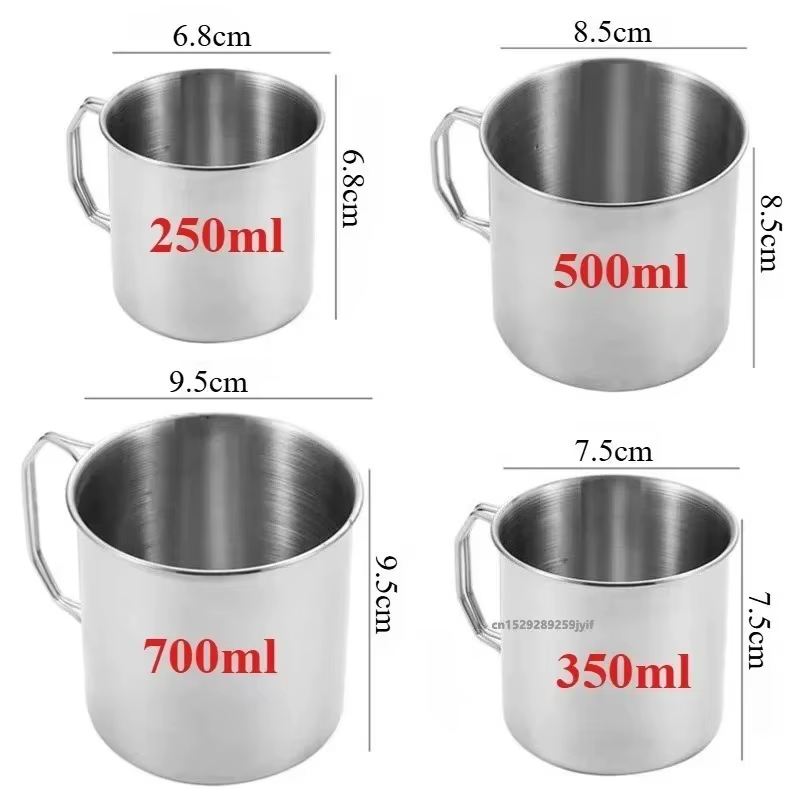 Tasse de Camping en acier inoxydable de 250/350/500/700ml