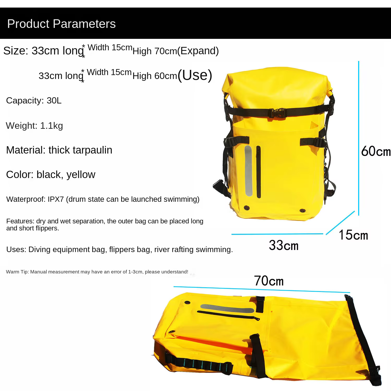 Sac à dos de plongée étanche