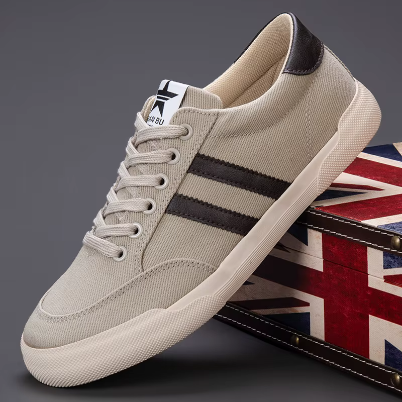 Chaud rétro vert vulcaniser chaussures hommes respirant loisirs