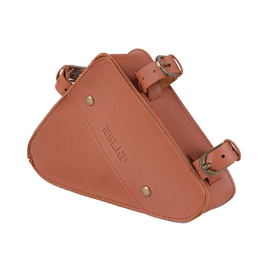 Sac de guidon de vélo en cuir vintage Sac de tube supérieur