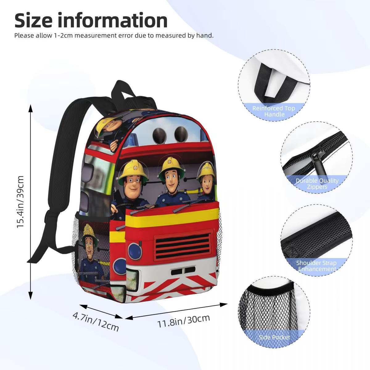 F-Fireman-S s-sam-s dessin animé f-firefighter-s sac à dos offre spéciale sac à dos garçons filles BookBag sacs à bandoulière pour hommes femmes sac d'école