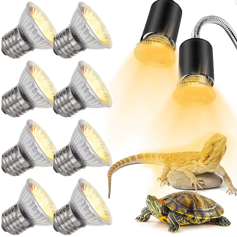 Ampoules UVA pour reptiles, lampe chauffante pour animaux de compagnie, lampe solaire complète pour amphibiens, tortue qui se prélasse, lampe chauffante UV, 25 W, 50 W, 75W