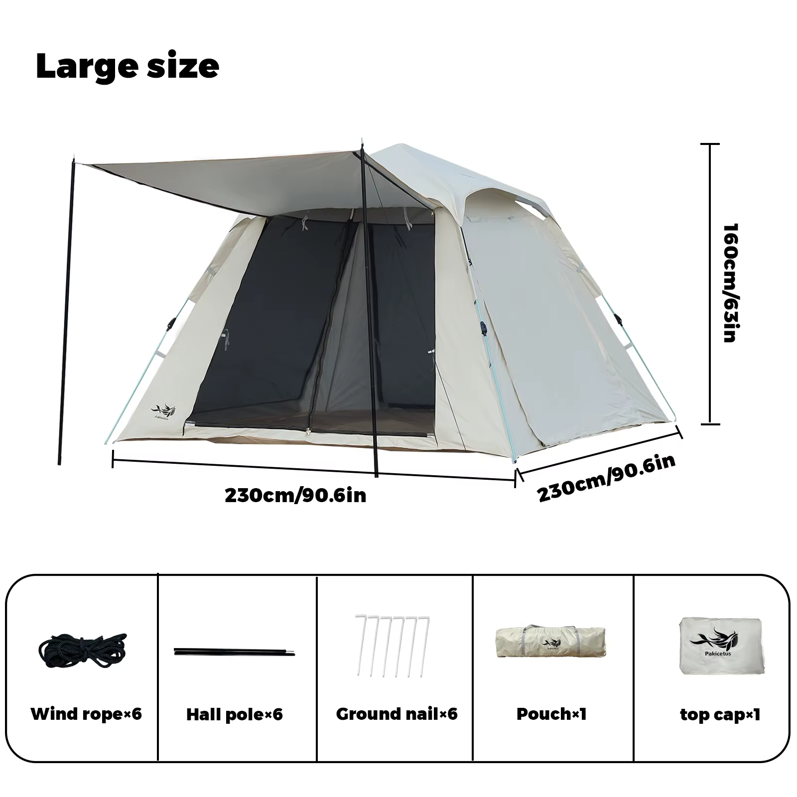 Tente pop-up de camping en plein air pour 2 à 3 personnes