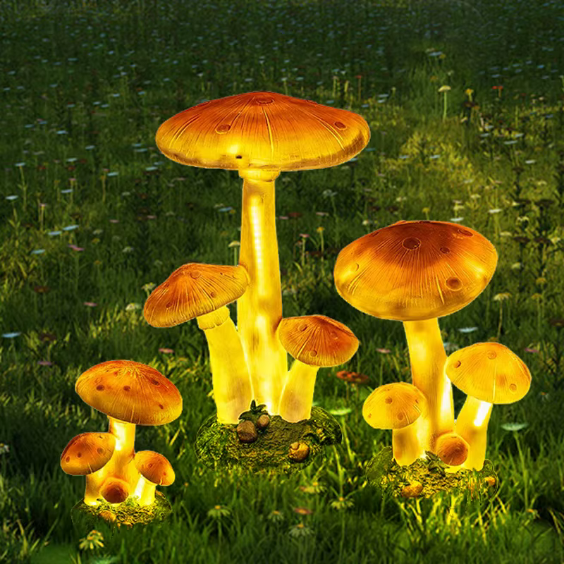 Lampe LED d'extérieur lumineuse en forme de champignon, lampe de jardin, lampe de pelouse étanche, éclairage décoratif d'ingénierie