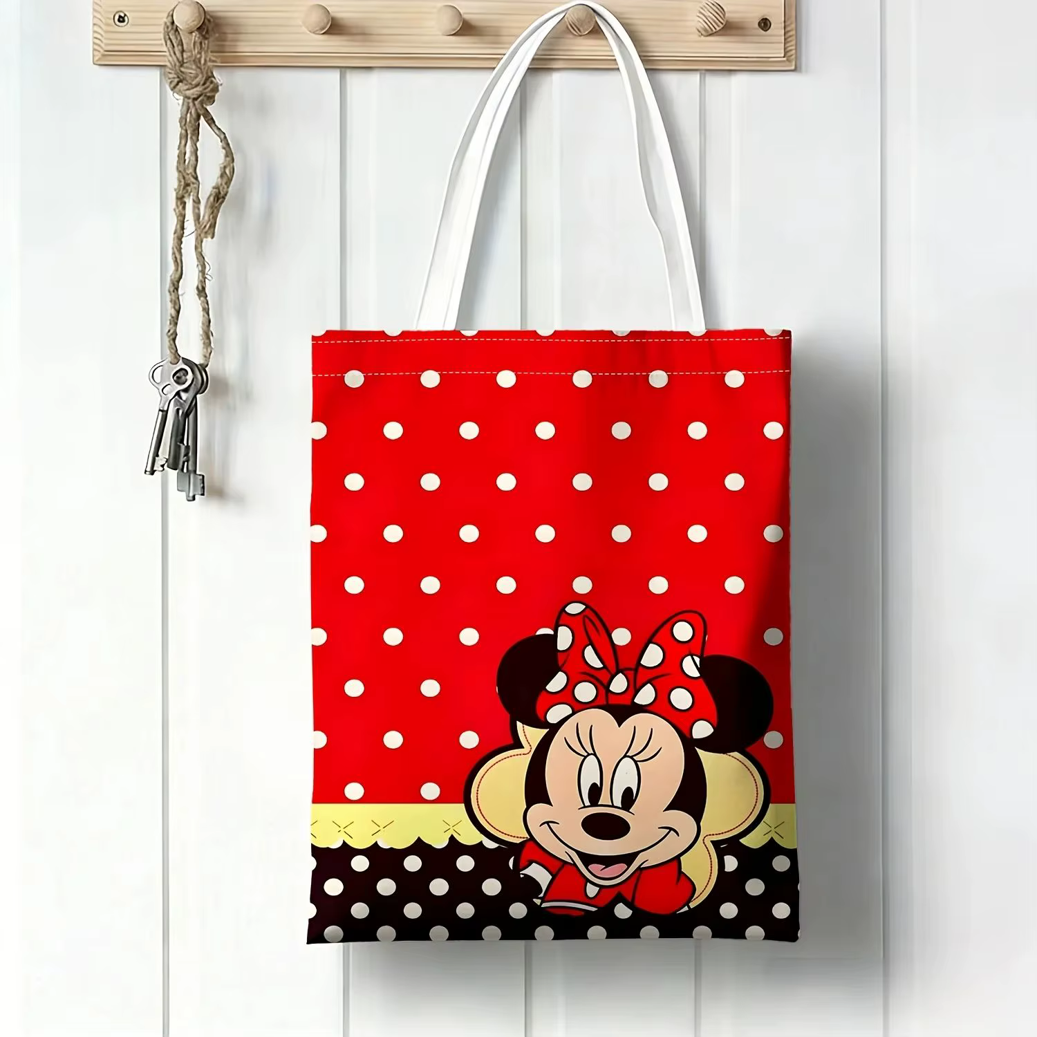 Un sac de shopping d'été Minnie adapté aux enfants, aux adultes, à un usage quotidien, à l'école et aux voyages, un cadeau pour les passionnés de dessins animés
