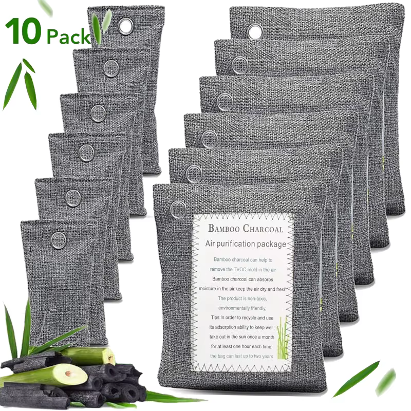 Sacs de charbon de bambou absorbant les odeurs, voiture, maison, élimine le formaldéhyde, sac de charbon actif, élimination des saveurs, supporter ficateur d'air, sac de charbon actif pour chaussures
