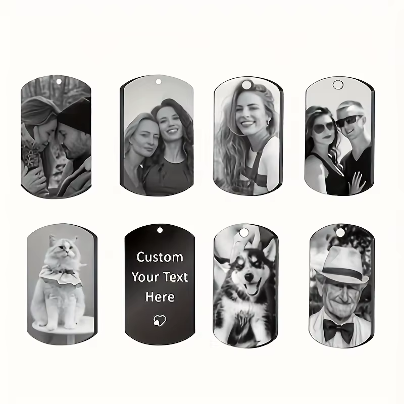 Porte-clés Photo personnalisé pour hommes, texte personnalisé, étiquette de chien, cadeau pour la famille, les Couples, petit ami, petite amie