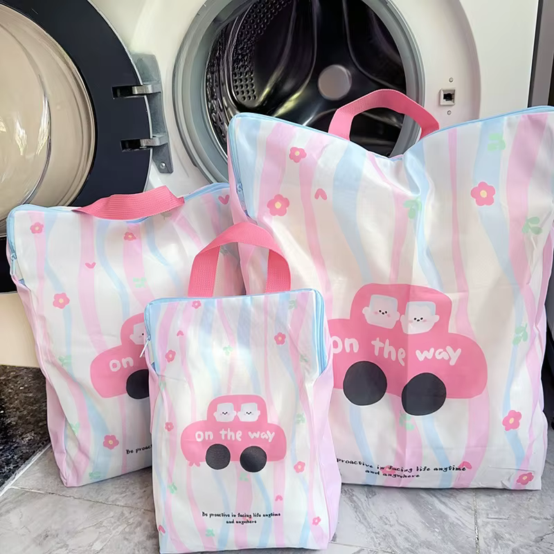 Panier à linge sale en maille, sacs à linge, panier à jouets mignon, sac de rangement pour soutien-gorge et sous-vêtements, sac à linge pour étudiants, sacs en maille réutilisables pour l'école